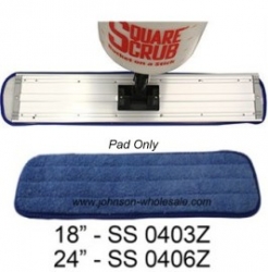 Square Scrub Bucket on a Stick Microfiber Pad 18 and 24 inch (Pack of 6)